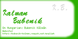 kalman bubenik business card