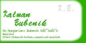 kalman bubenik business card
